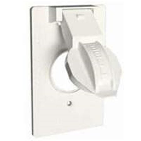 PROPLUG Electrical Box Cover, 1 Gang, Round, Aluminum, Flip/Snap PR106884